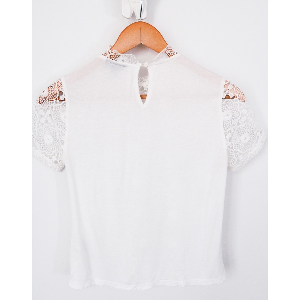 Topshop Lace Mock Neck Shirt - Picture 4 of 6
